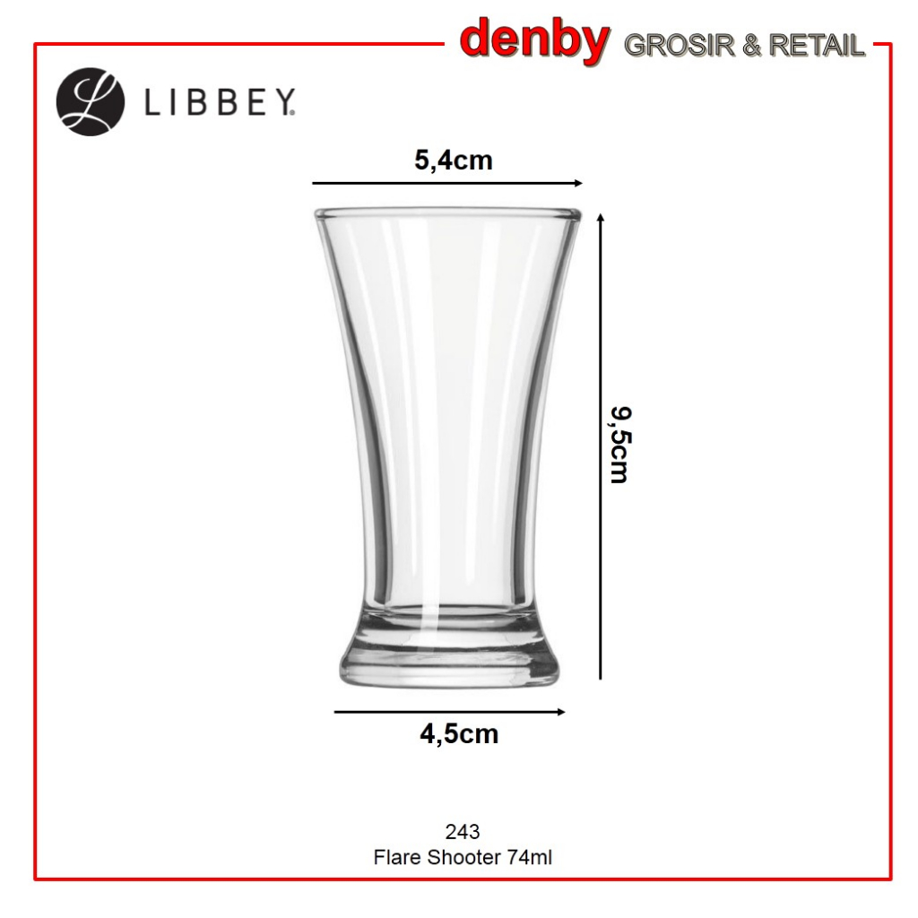 Libbey 243 Gelas Glass Flare Shooter 74ml