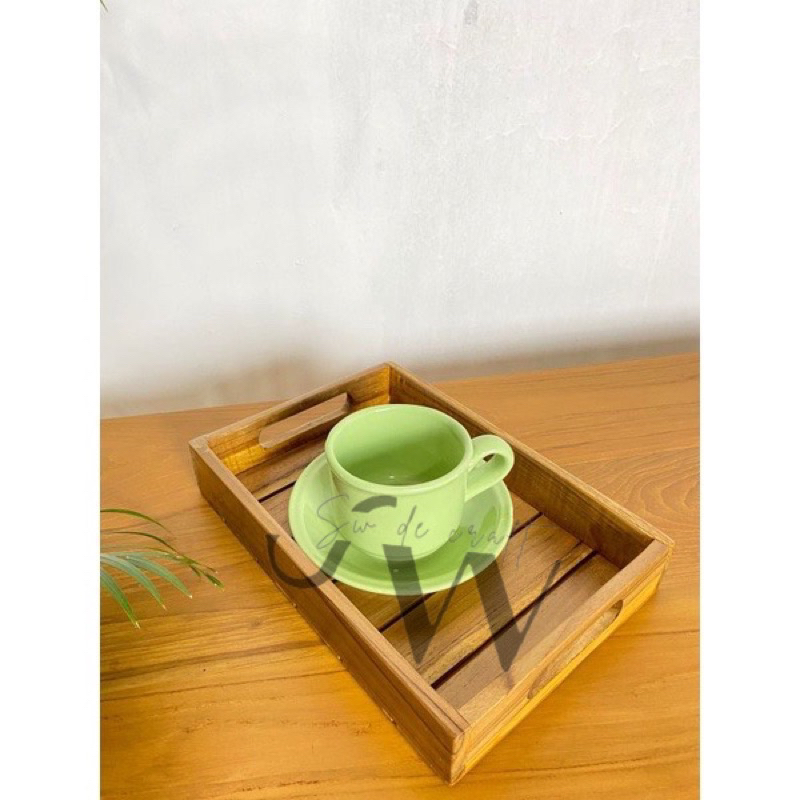Nampan /Baki teh kopi kayu Jati