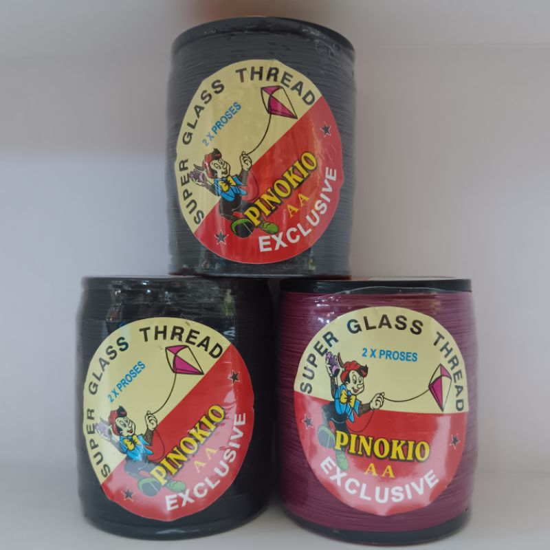 Benang Senar Gelasan Layangan Cap Pinokio 025 Panjang 2000 Yard