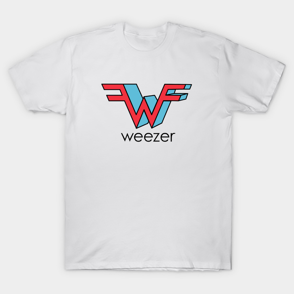 Kaos T shirt musik band weezer 3D W logo