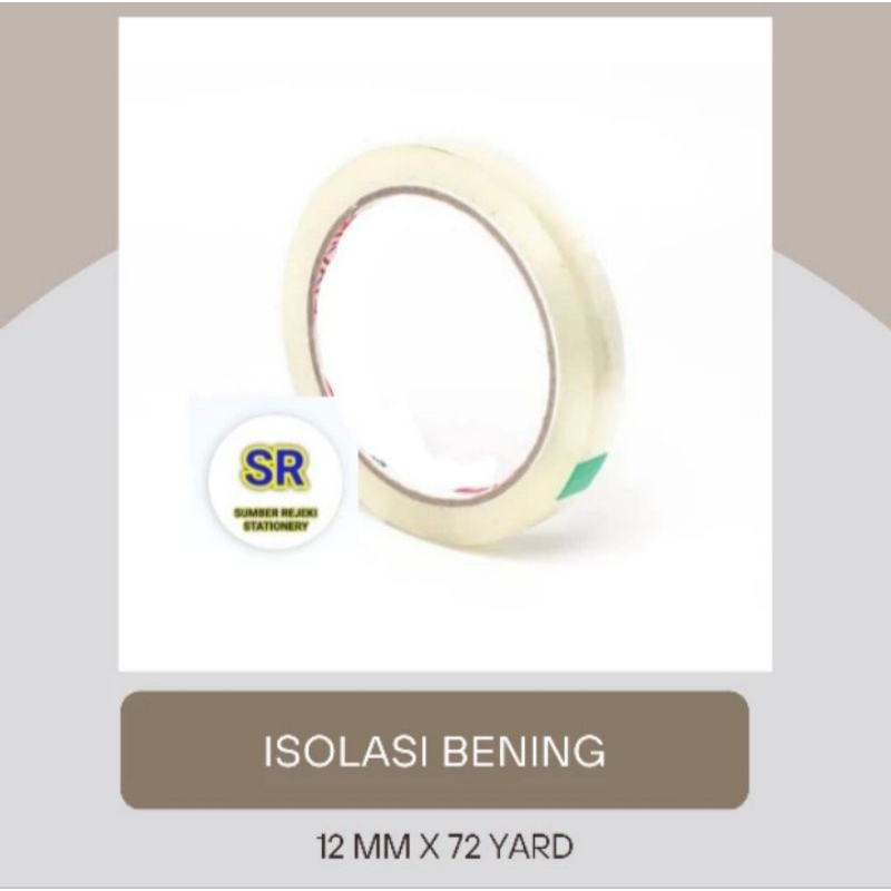 

Selotip Isolasi Bening 12mm x 72 yard