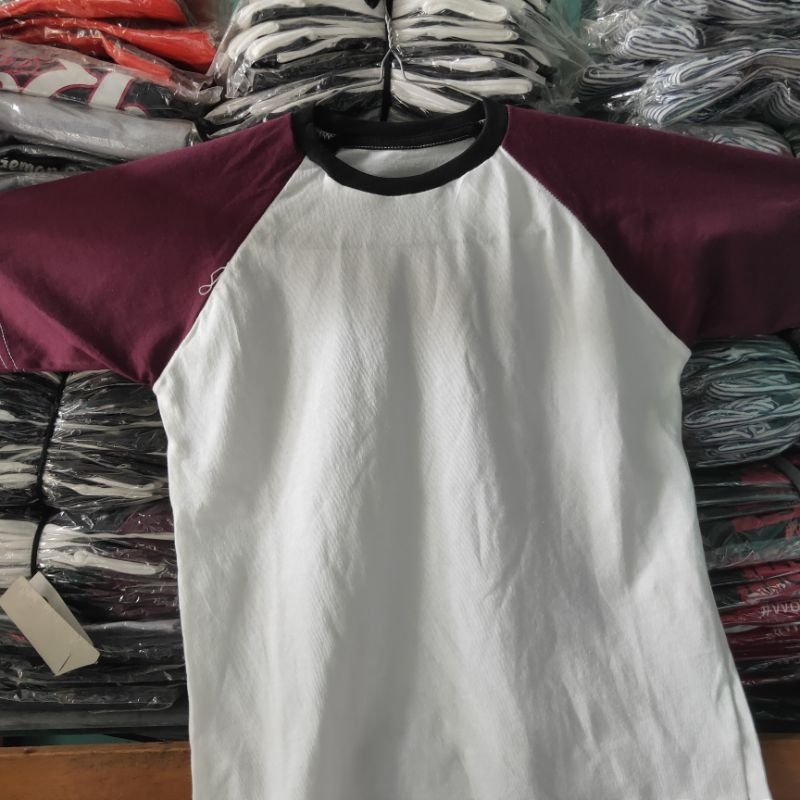 KAOS ANAK POLOS RAGLAN KATUN COMBED 30S
