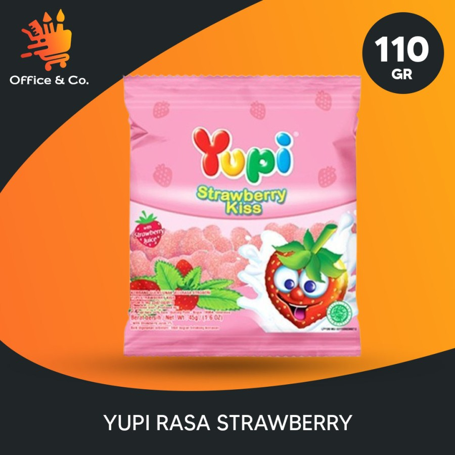 

Permen YUPI Strawberry Kiss 110 gr - Candy Strawberry