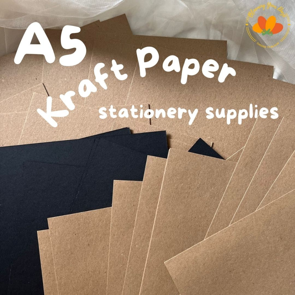 

a5 kertas kraft coklat hitam 200gsm 400gsm 500gsm brown craft paper scrapbook journal book notebook