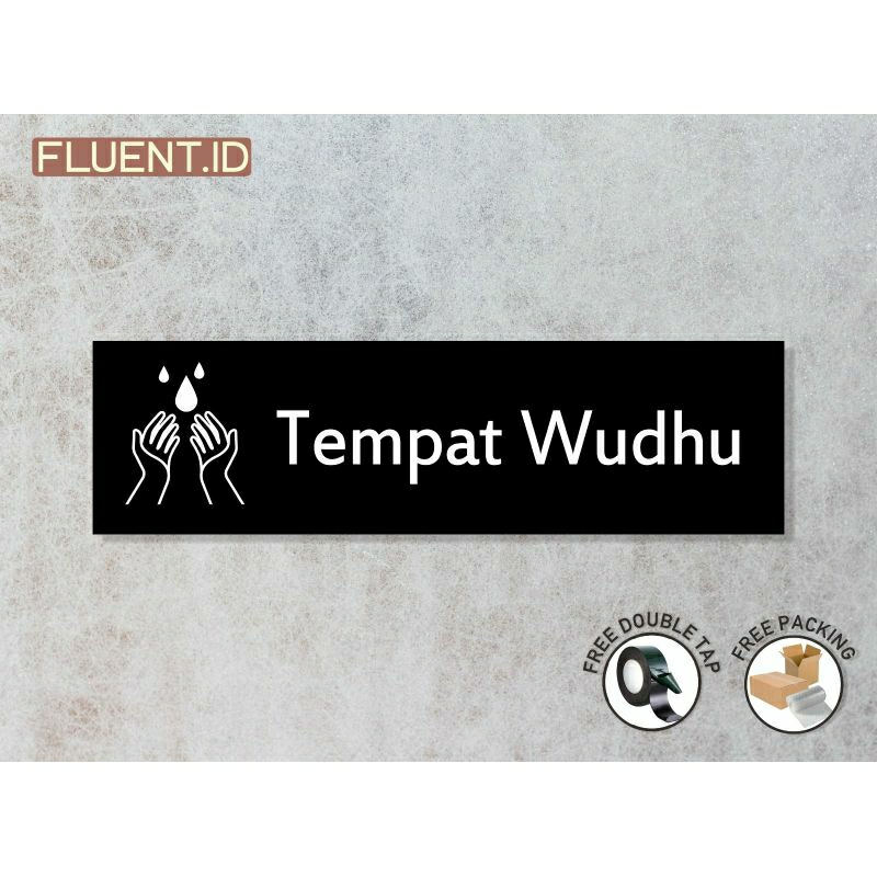 Tempat Wudhu Sign Board | Tulisan Tempat wudhu akrilik | Papan Acrylic