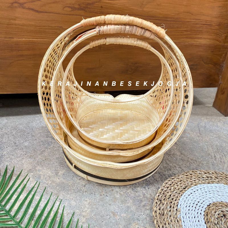 KERANJANG BUAH BAMBU / keranjang anyam keranjang anyaman keranjang cantik keranjang murah keranjang 