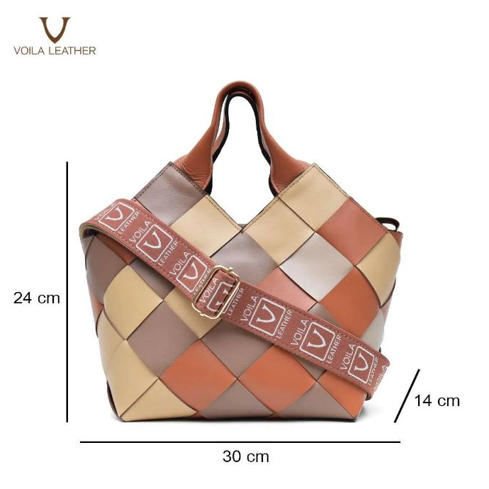 VOILA LEATHER | OLATHE Tas Selempang Wanita Kulit Asli Genuine Leather Tas Anyaman Premium Sling Bag