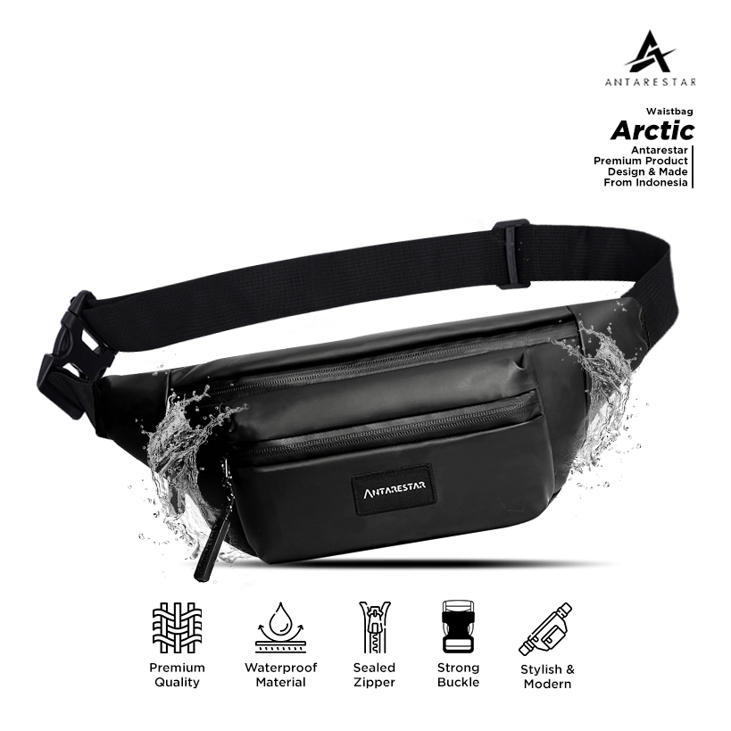 	 ANTARESTAR Official - Tas Selempang Waterproof Anti Air Pria Wanita Sporty Outdoor Waist Bag Artic	