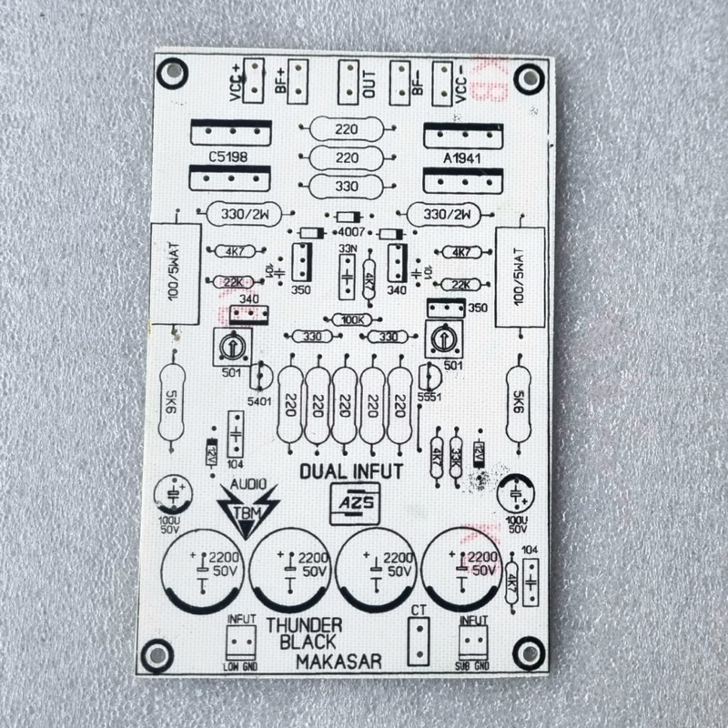 PCB Power Amplifier TBM 3000W Dual Input Mono Fiber