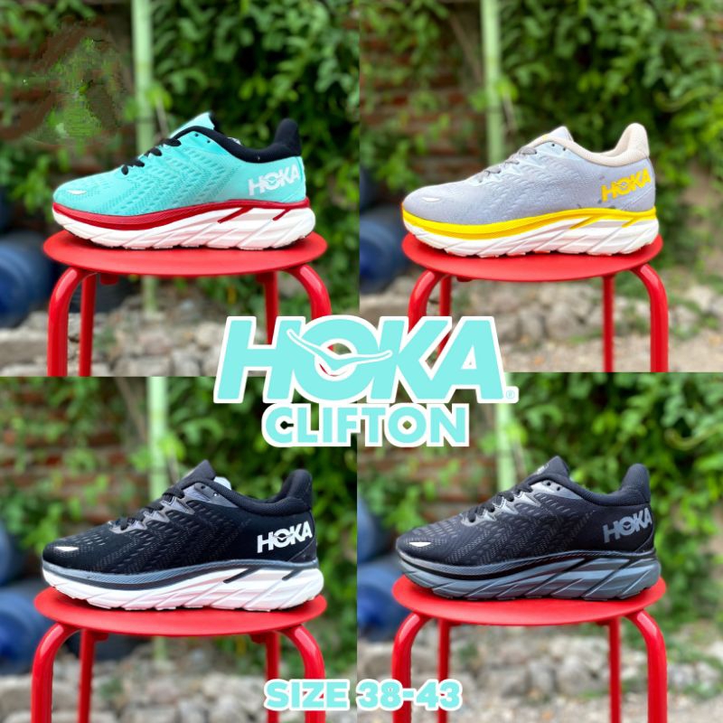Sepatu Lari Pria Hoka Clifton 8 Wide Premium Import Terbaru Sepatu Olahraga Running Hoka clifton 8 W