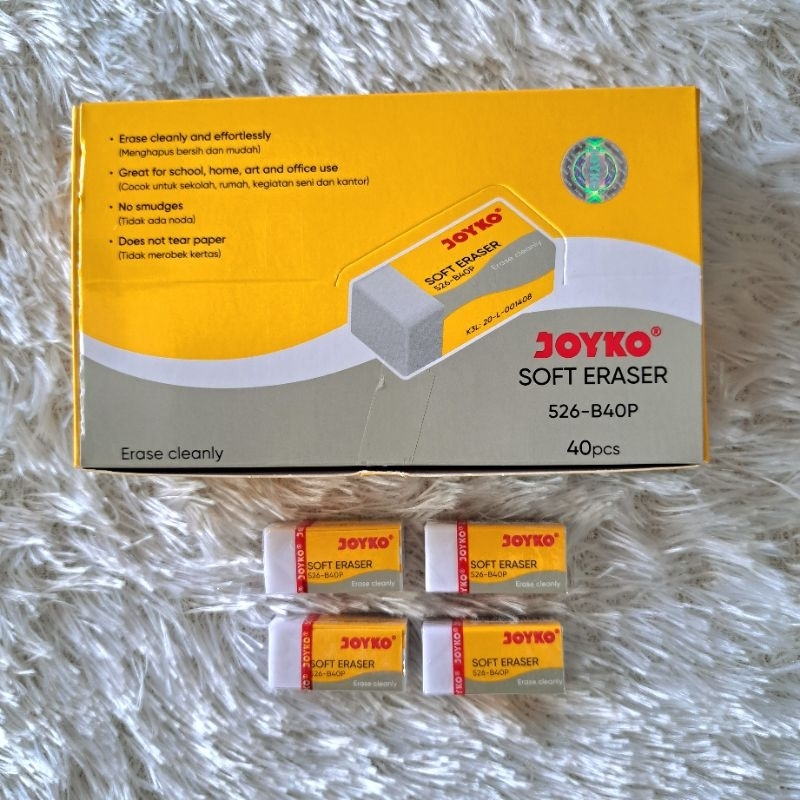 

(4pc)Penghapus/Eraser/Stip Pensil Joyko 526-B40P Putih(P56)
