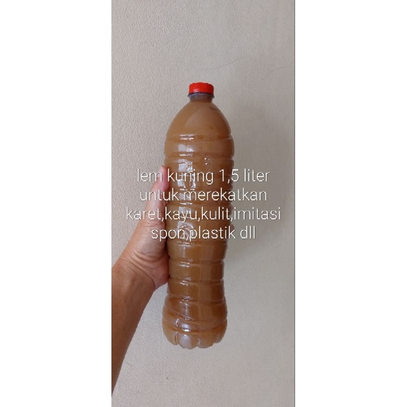 Lem kuning botolan 1,5 liter media sepatu tas sandal imitasi spon