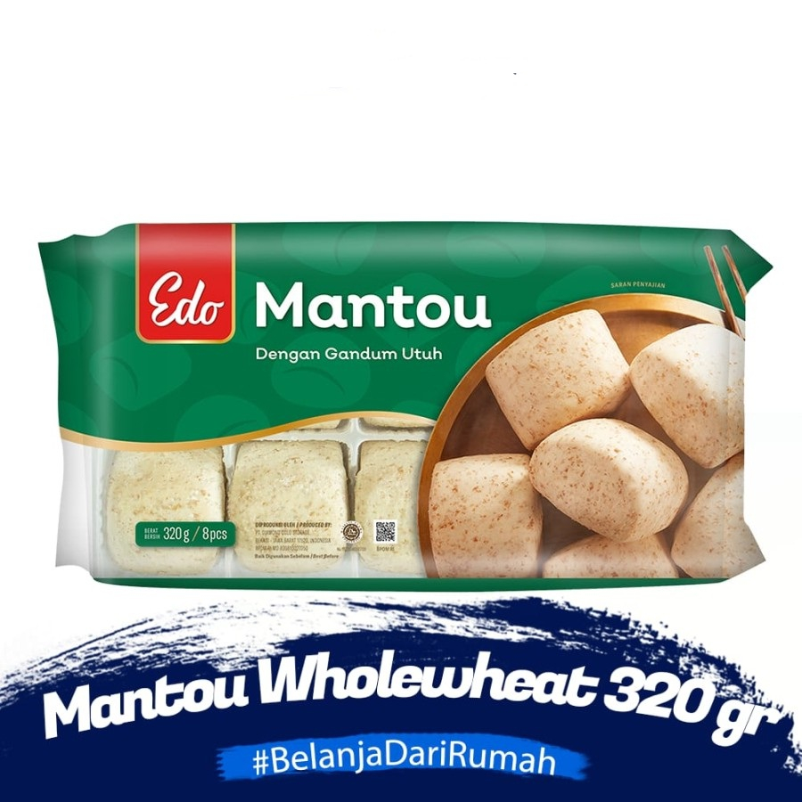 

WHOLEWHEAT MANTOU BREAD EDO 320GR ISI 8 ROTI SEPAN GANDUM