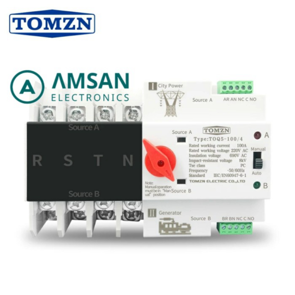ATS Automatic Transfer Switch TOMZN Otomatis Genset 4P 125A Tanpa Jeda Limited