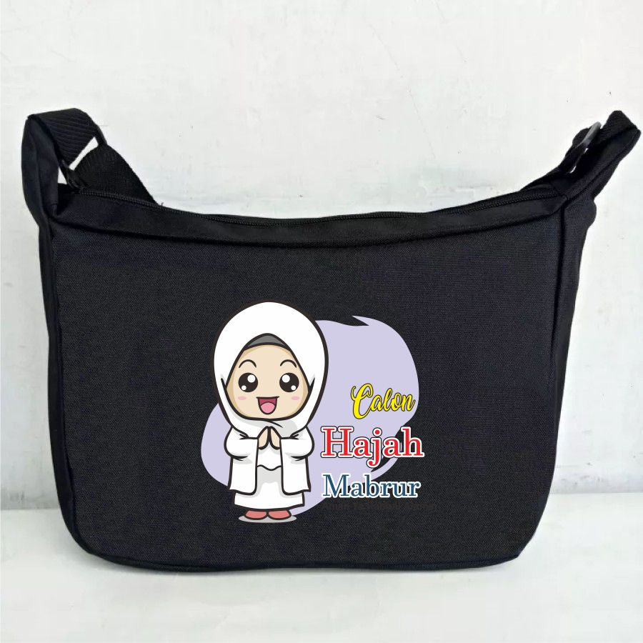Tas Selempang Slempang Ngaji Karakter Cewe Haji Kekinian Trending Viral Lucu Keren Estetik Gemoy War