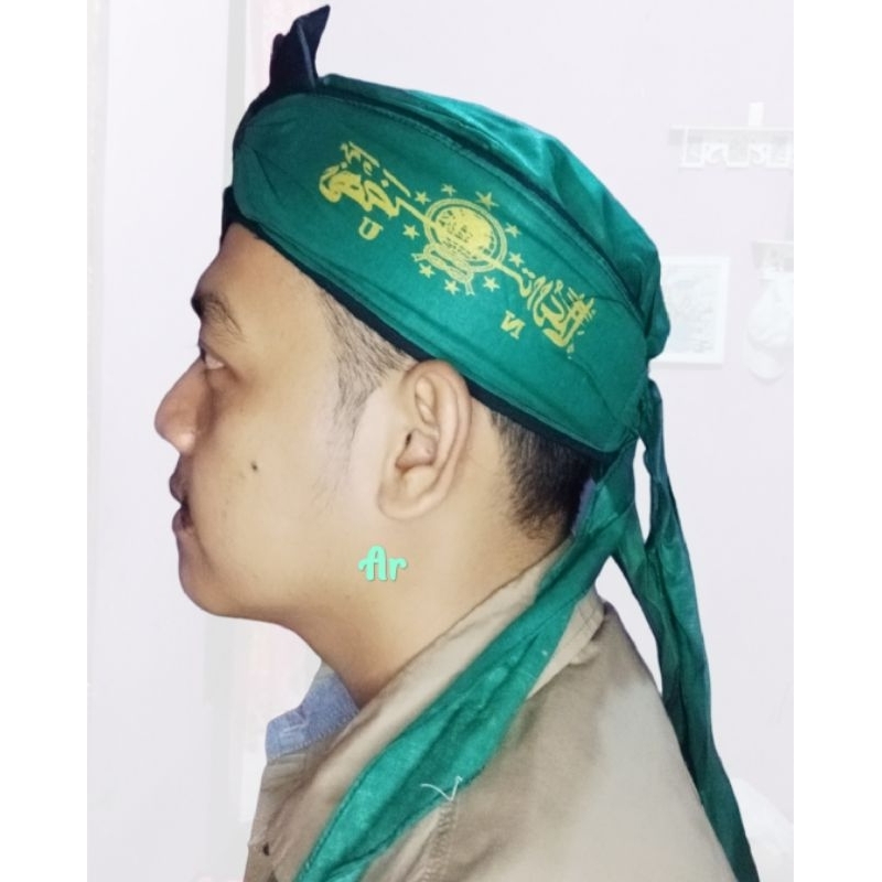 iket udeng jawa sunda blangkon peci hijau polos bermotif NU  polos hijau sunda jawa solo jogja kliwi