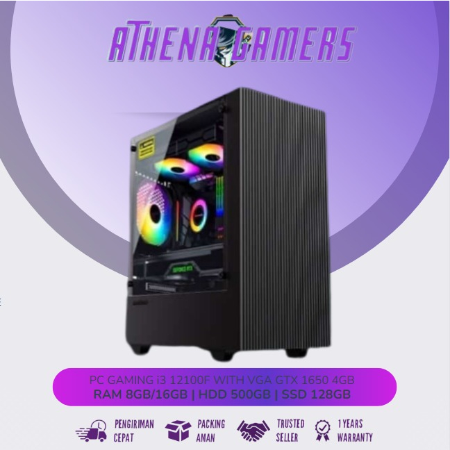 PC Gaming Intel Core i3 12100F ( GTX 1660 Super 6GB ) Editing Video & Games