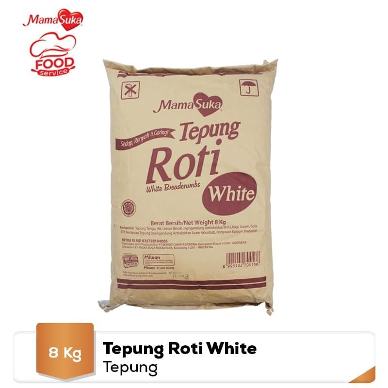 

Mamasuka Tepung Roti White Bread Crumb Panir Putih 8 Kg