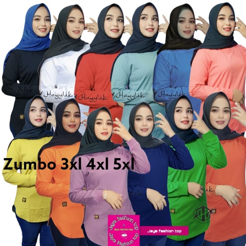 kaos wanita polos oval big size 3,4,5 XL katun combad 20s hayylik