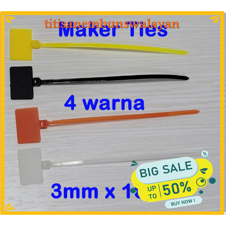 

BIG SALE MAKER TIE PANDA 10CMX3MM PENGIKAT KABEL LABEL \U002FCABLE TIES LABEL NAME !!!!!!