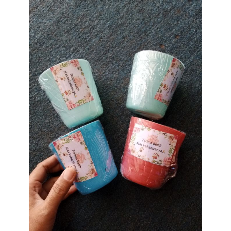Ready 10 (sepuluh) pcs Souvenir gelas plastik