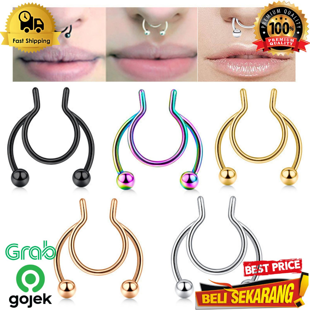 Anting Jepit Hidung Fake Septum Anting Hidung Jepit Tanpa Tindik A219