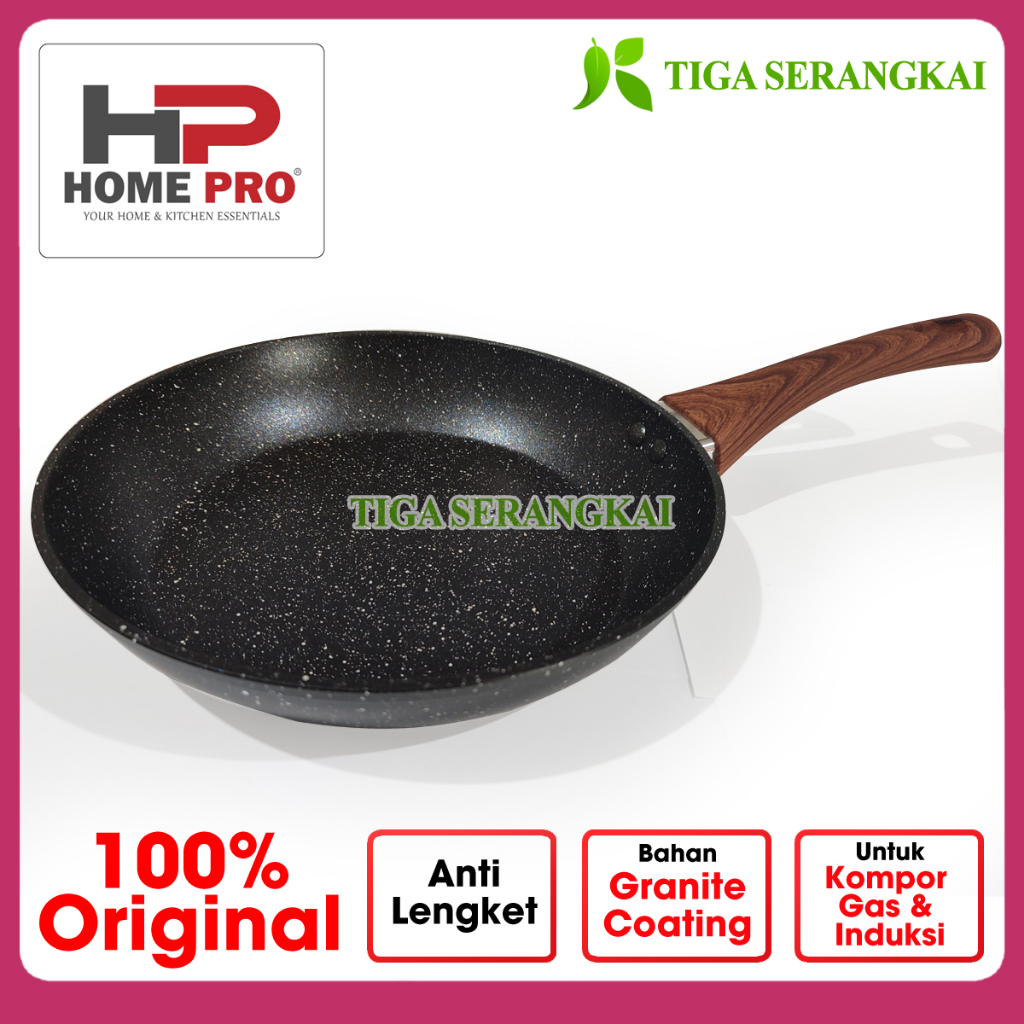 Home Pro Fry Pan Penggorengan Wajan Granite Anti Lengket Stirwok Tokyo