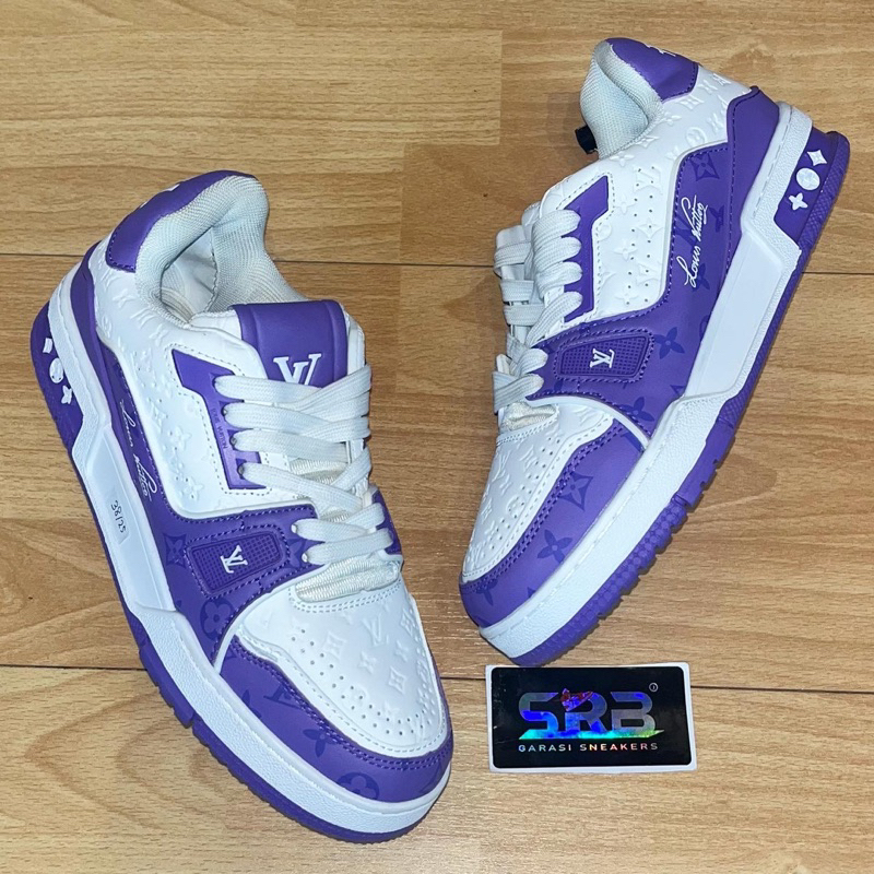 LV Trainer Low White Purple