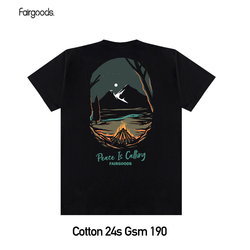 Fairgoods Kaos - Peace Is Calling - Hitam