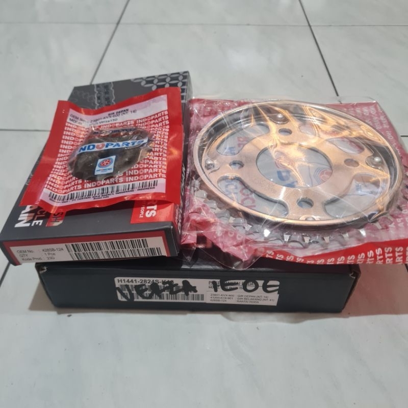100% ORIGINAL Gear + Rantai Set Verza Indoparts
