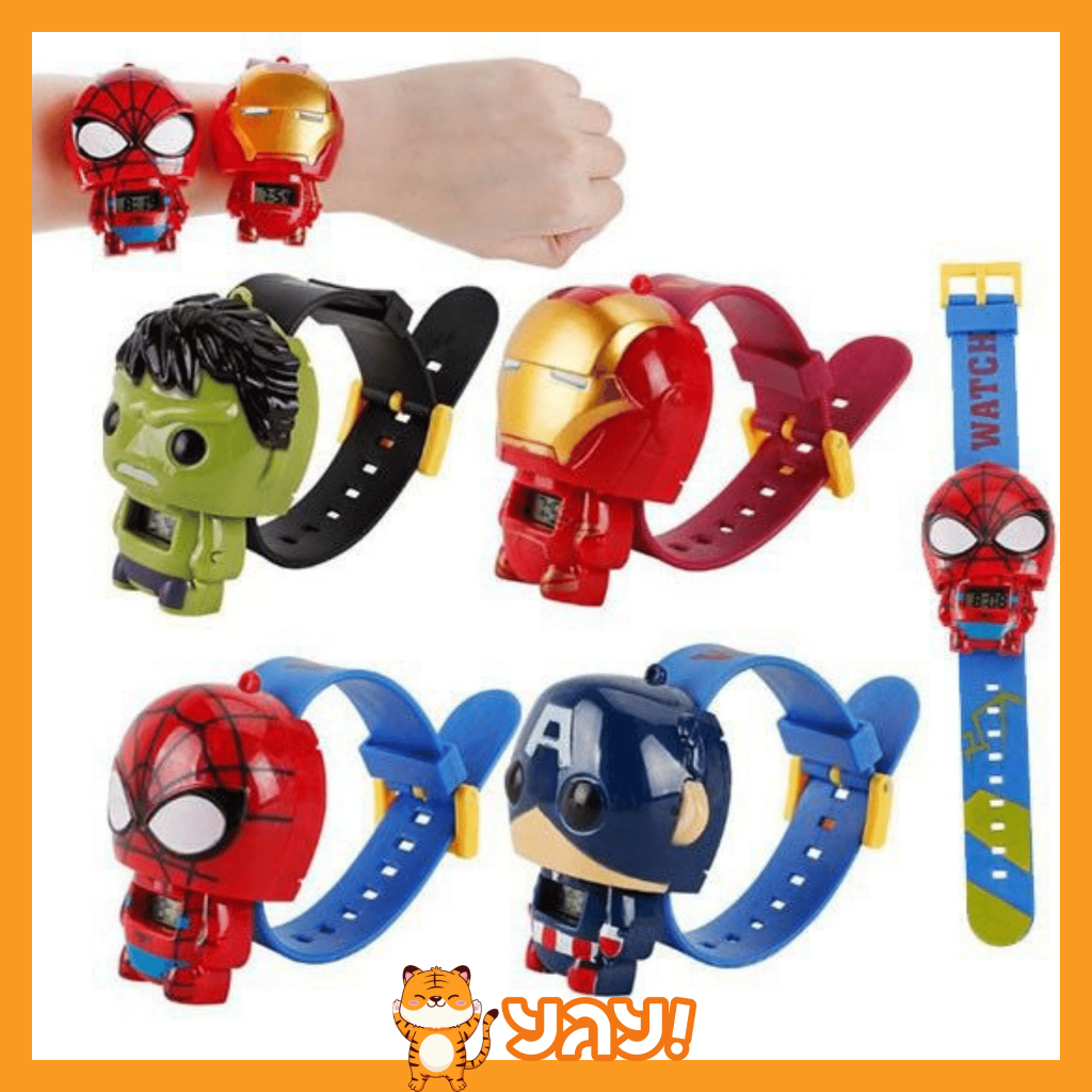 YAY JAM TANGAN ANAK ROBOT KEPALA SUPERHERO KARAKTER KARTUN