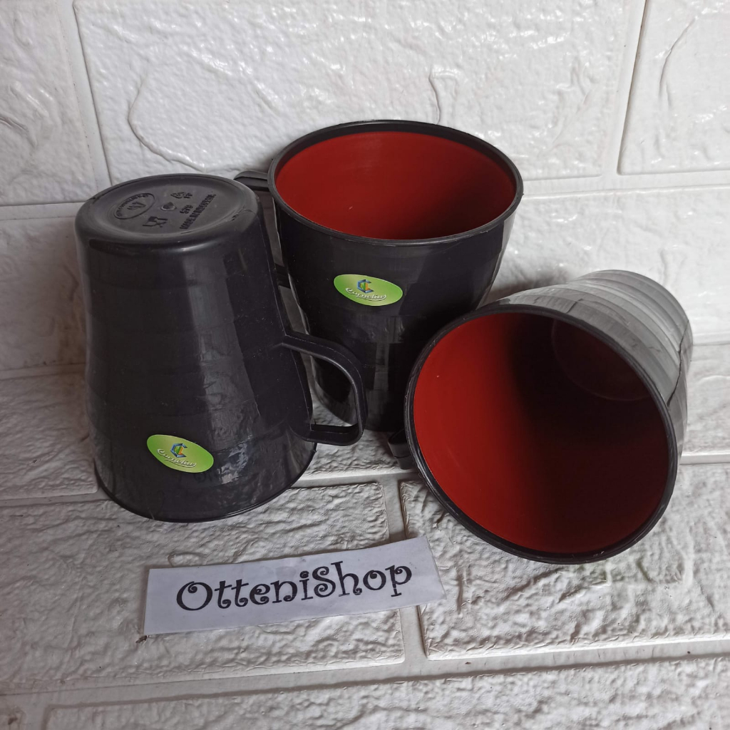 Gelas minum polos bergagang New Cornelius gelas plastik bukan melamin model ramen style jepang FoodG