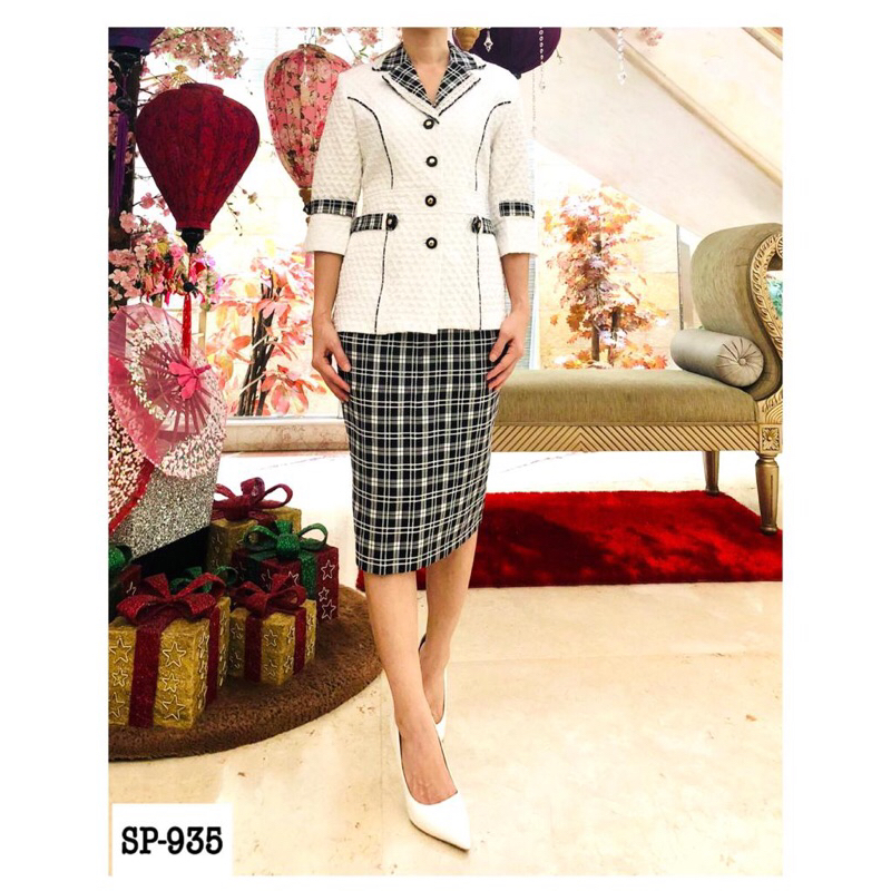 Setelan sisters premium. Setelan blazer wanita  one set. Pakaian kantor wanita motif
