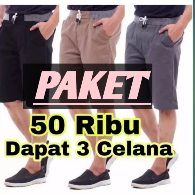 Celana Pendek Pria Dewasa 50 Dapat 3 /Celana Chinos Pria Dewasa/Celana Chinos Pria