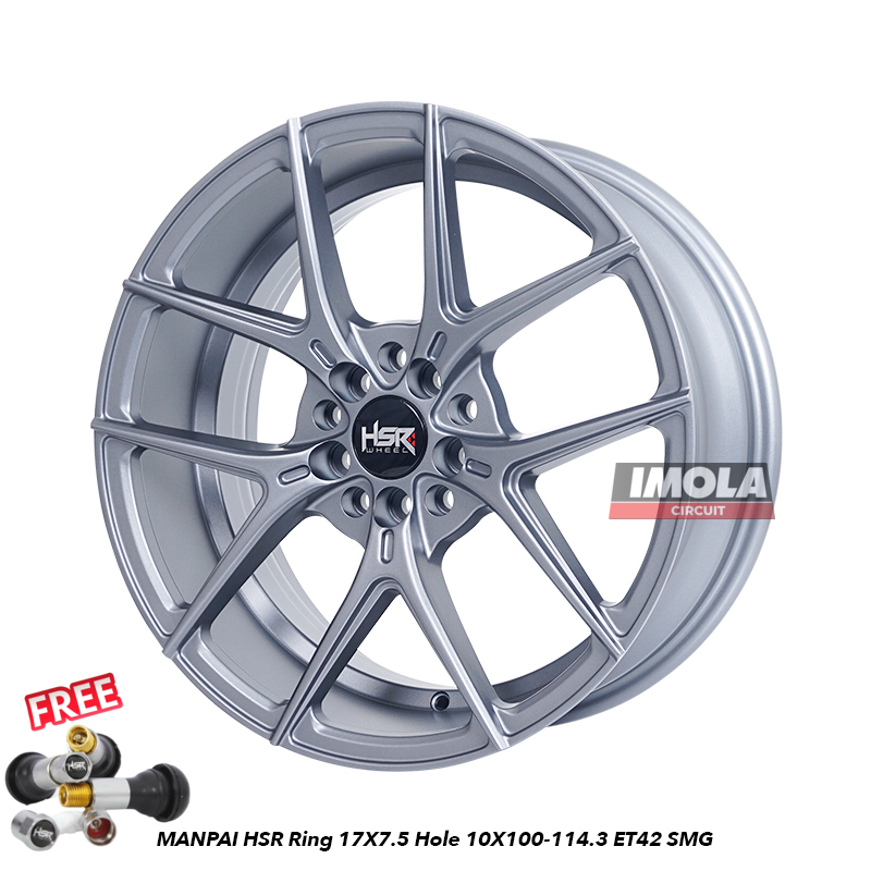 Velg Ring 17 Mobil Sienta Ertiga HRV Velg Mobil HSR MANPAI R17 Lebar 7,5 Lobang 5 Grey