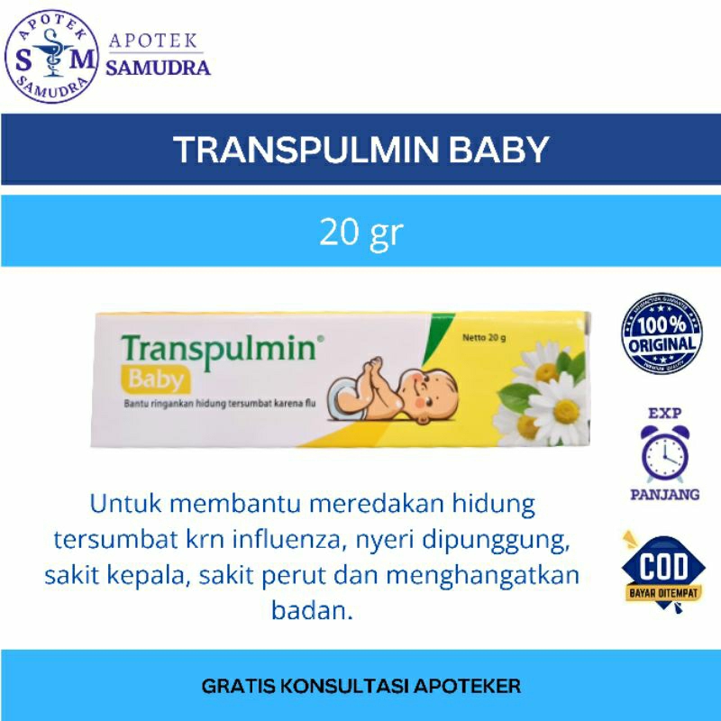 TRANSPULMIN BABY - 20gr (balsem anak balsem nyeri anak balsem hidung tersumbat anak balsem sakit per