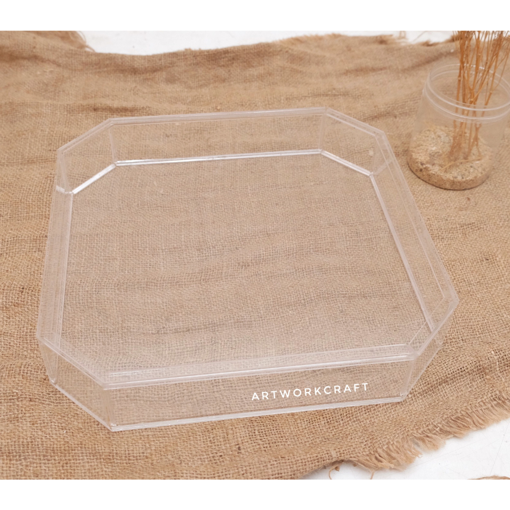 [OKTAGONAL 40x35CM] PREMIUM Frame Mahar Pernikahan OKTAGONAL ACRYLIC / Frame  OKTAGONAL Transparant 