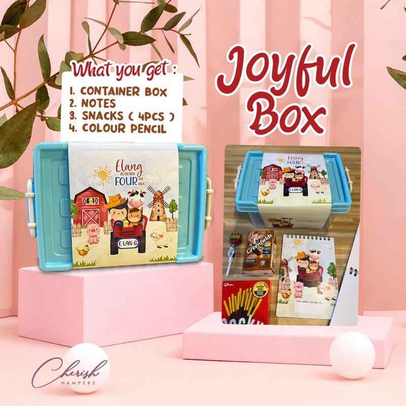 Souvenir Kids Birthday JOYFUL BOX FREE DESIGN - / Paket Snack Box Ulang Tahun Anak/ Hampers Anak/ So