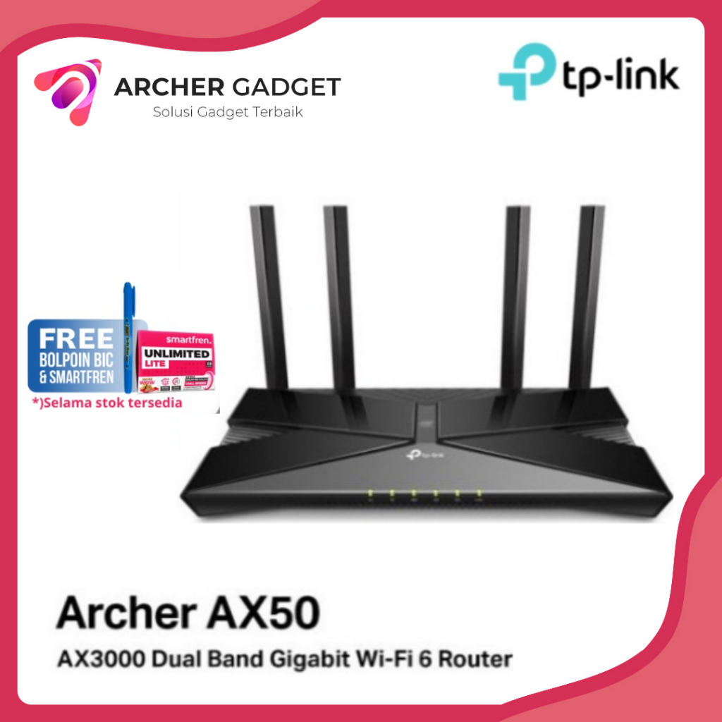TP-Link TPLink TP Link Archer AX50 AX3000 Dual Band Gigabit Wi-Fi 6 Router