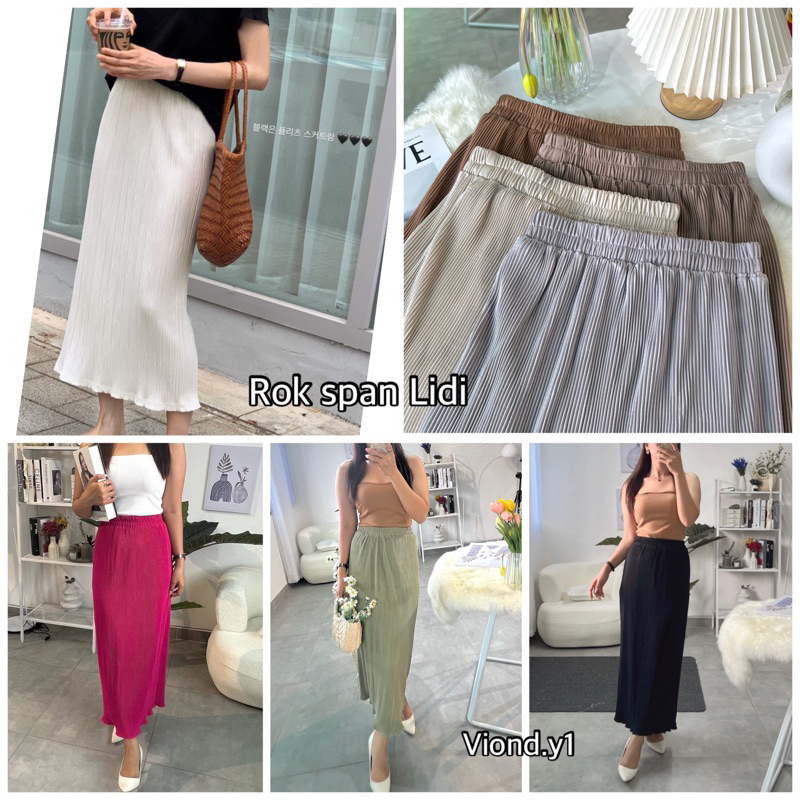 Rok Plisket Span Wavy Premium / Skirt Span Lidi Rok Bodycon Korea