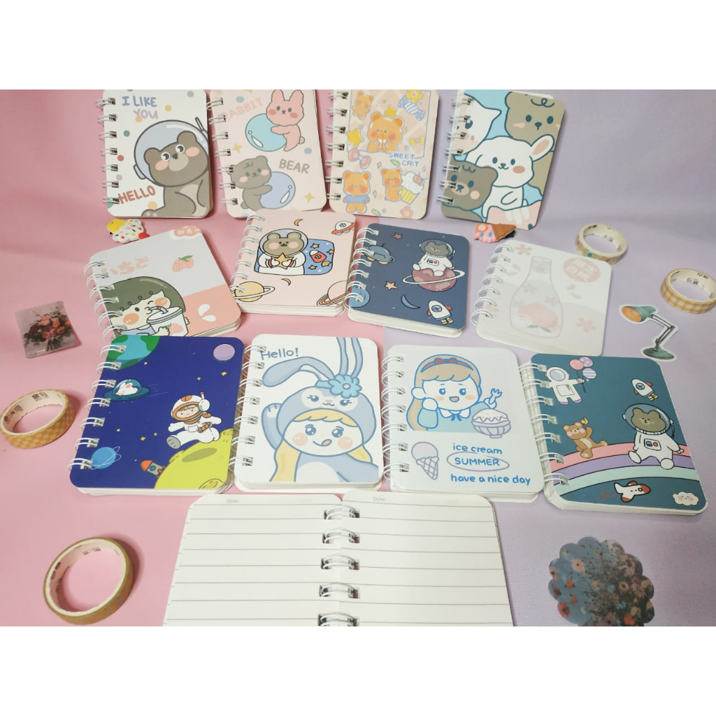 

Buku / Notebook mini ring A7 motif
