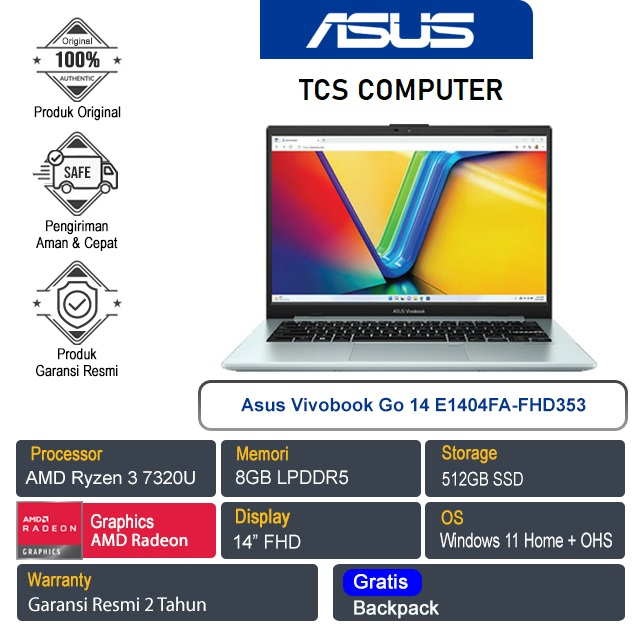 Laptop Asus Vivobook E1404FA-FHD351 FHD352 FHD353/R3/8Gb/512Gb/14/W11