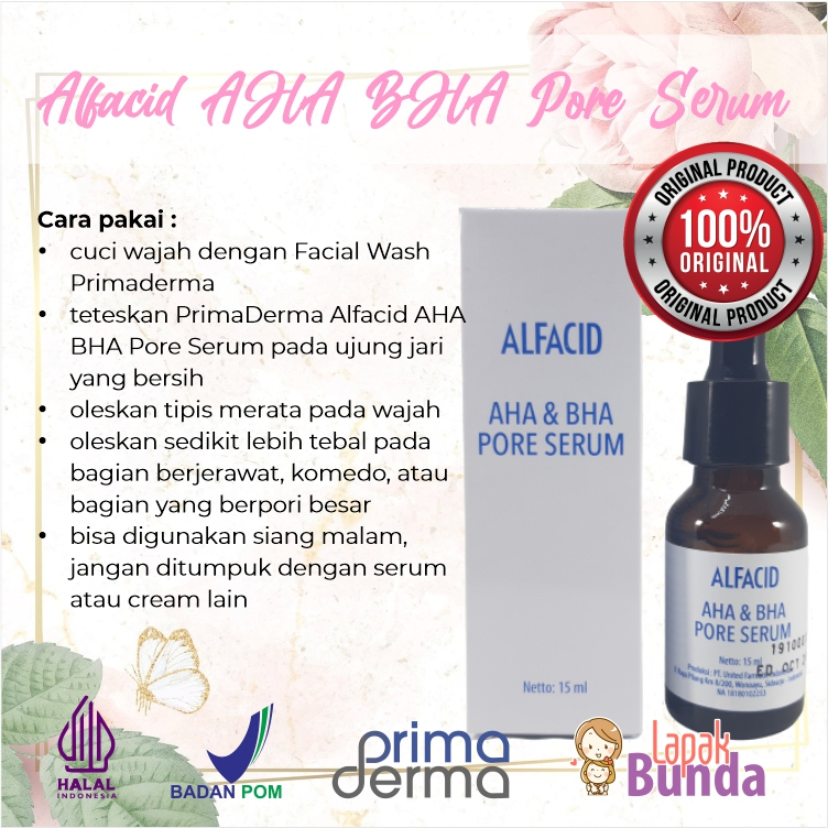 PRIMADERMA ALFACID AHA BHA PORE SERUM ANTI JERAWAT ANTI KOMEDO ANTI FLEK HITAM