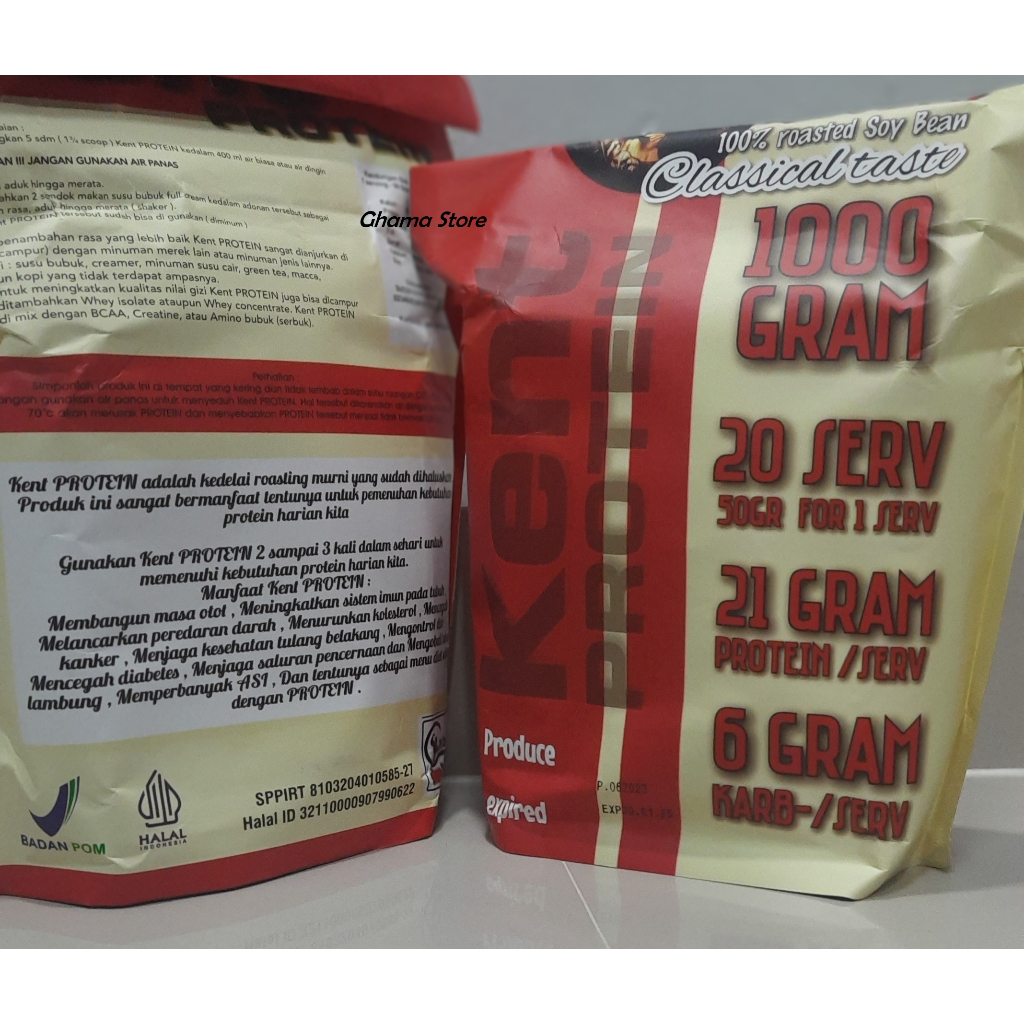 Kent Protein Susu Bubuk Kedelai Sangrai 100% asli Whey Protein Casein - 1 kg