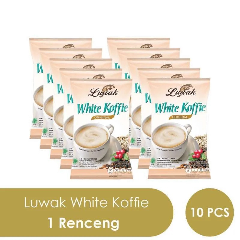 

Luwak White Koffie Kopi Luwak White Coffee 1 renceng/renteng 10 pcs