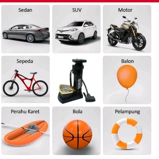 pompa angin portable / pompa darurat / foot pump