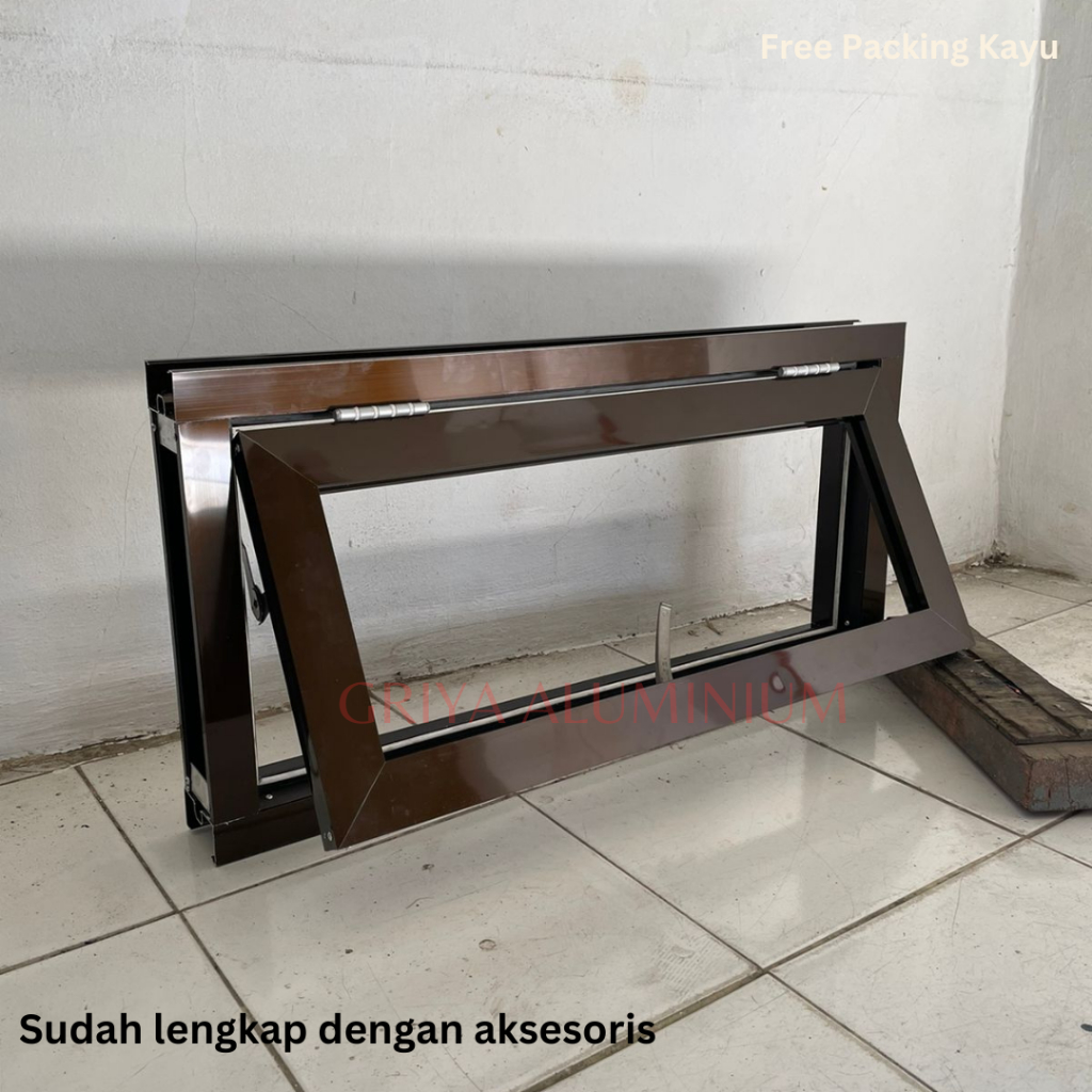Jendela Aluminium Rumah Boven Kaca Tipe Horizontal Ukuran 40x80