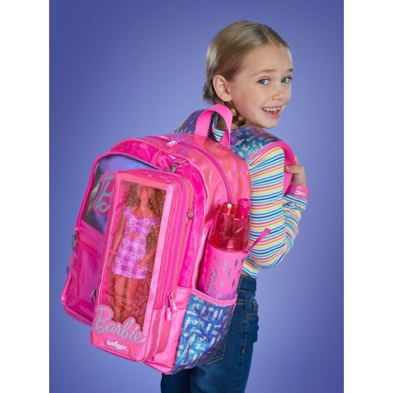 tas anak pink barbie backpack