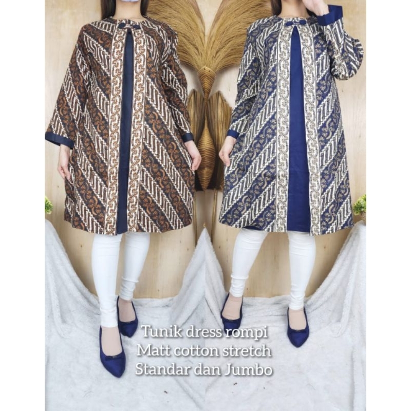 TUNIK BATIK/TUNIK BATIK ROMPI/ TUNIK BATIK KATUN STRECH/TUNIK KATUN