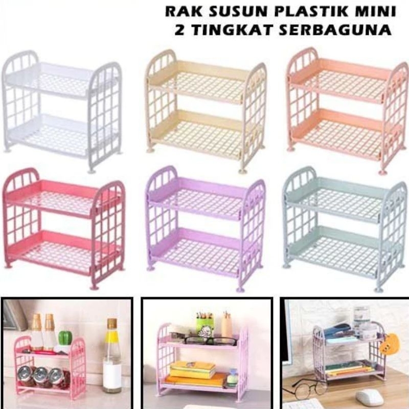 Rak Plastik 2 Susun Serbaguna Rak 2 tingkat